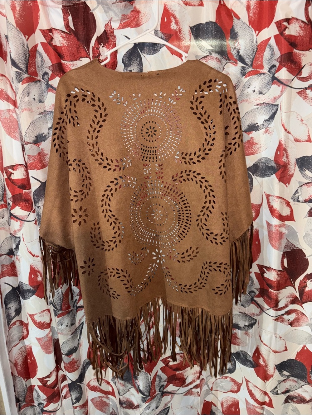 City Streets Women's Fringe Open Cardigan Jacket - Brown - Picture 2 of 3